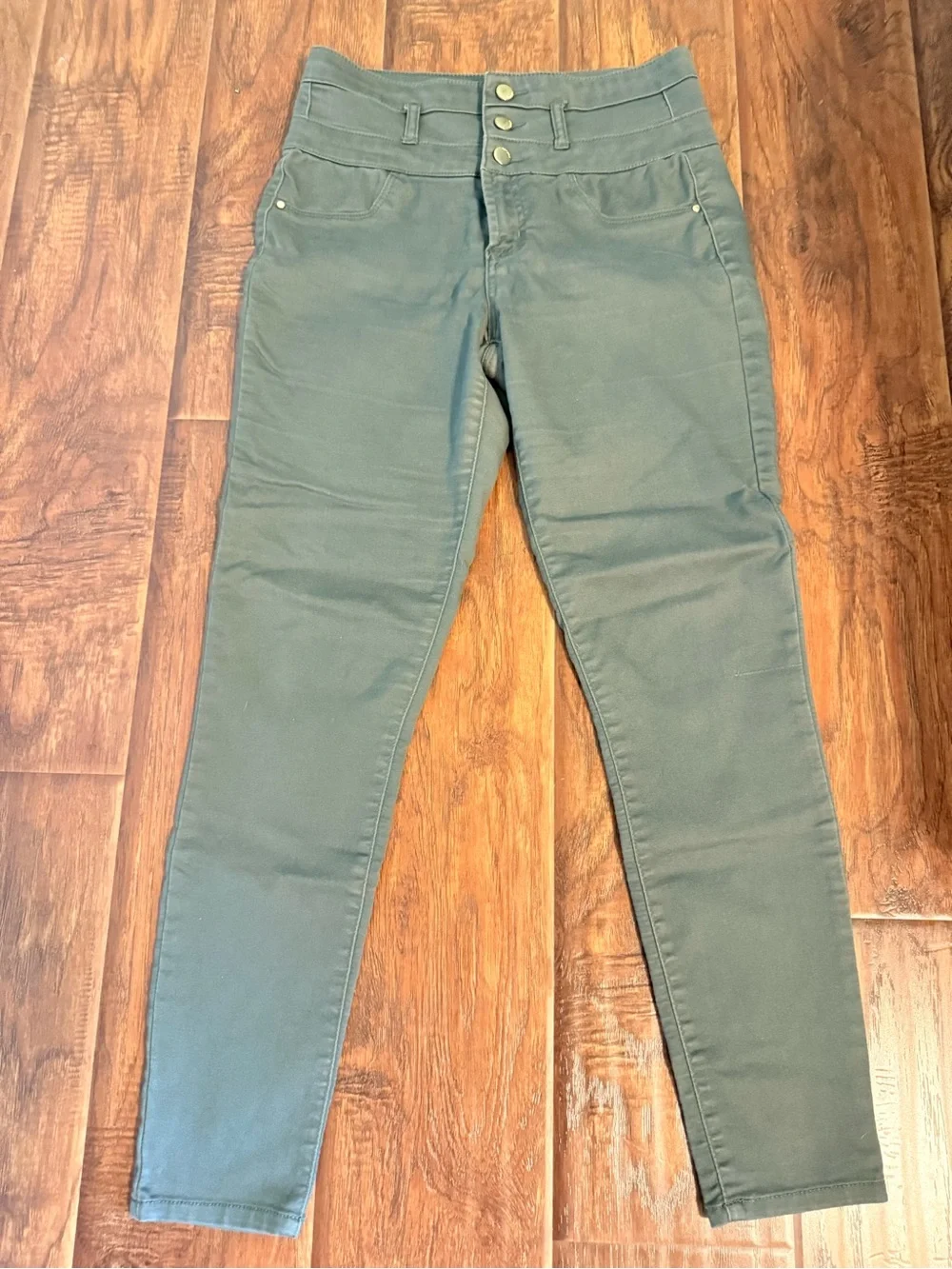 refuge Olive Green Skinny Ponte Pants